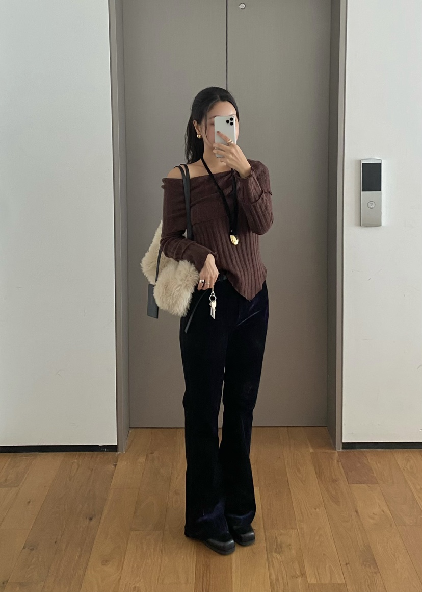 OUPPT東大門㊣代購女裝新品休閑人氣真品職業推薦休閑褲天鵝絨OUPPT休閑褲