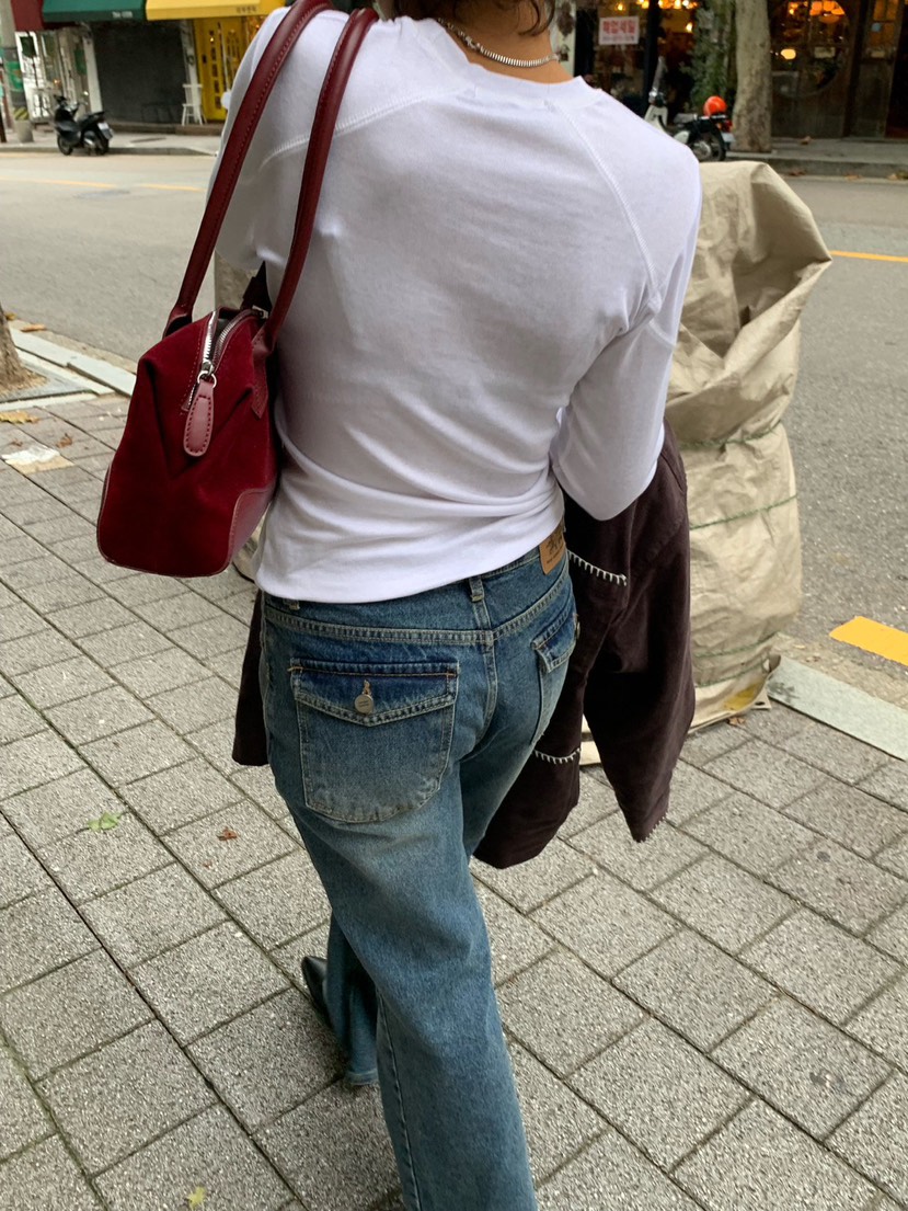 SUNDER MARKET韓國代購㊣女士新品25秋冬職業時尚人氣牛仔褲SUNDER MARKET牛仔褲
