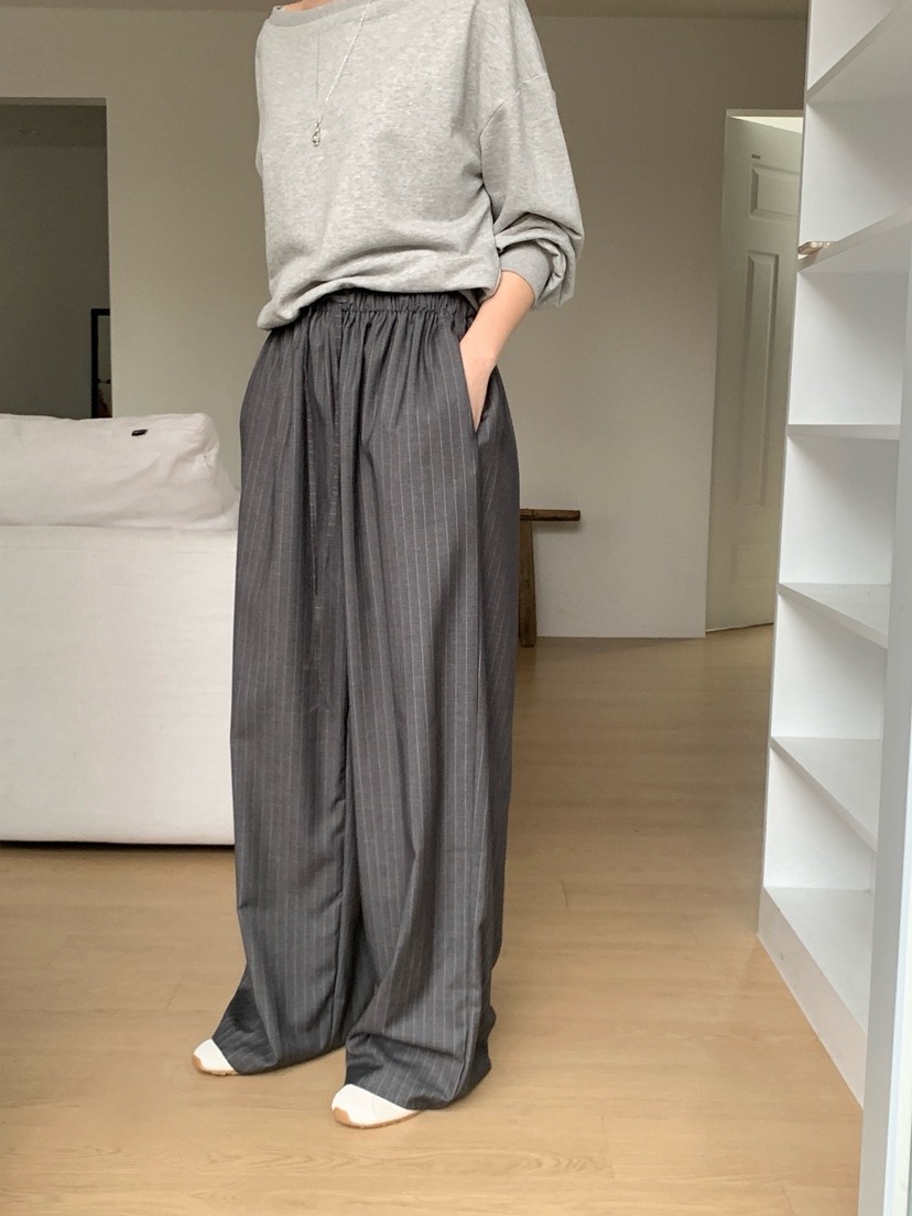 PLANTS ON GRAY東大門㊣代購女裝新品時尚休閑褲羊毛人字紋PLANTS ON GRAY休閑褲