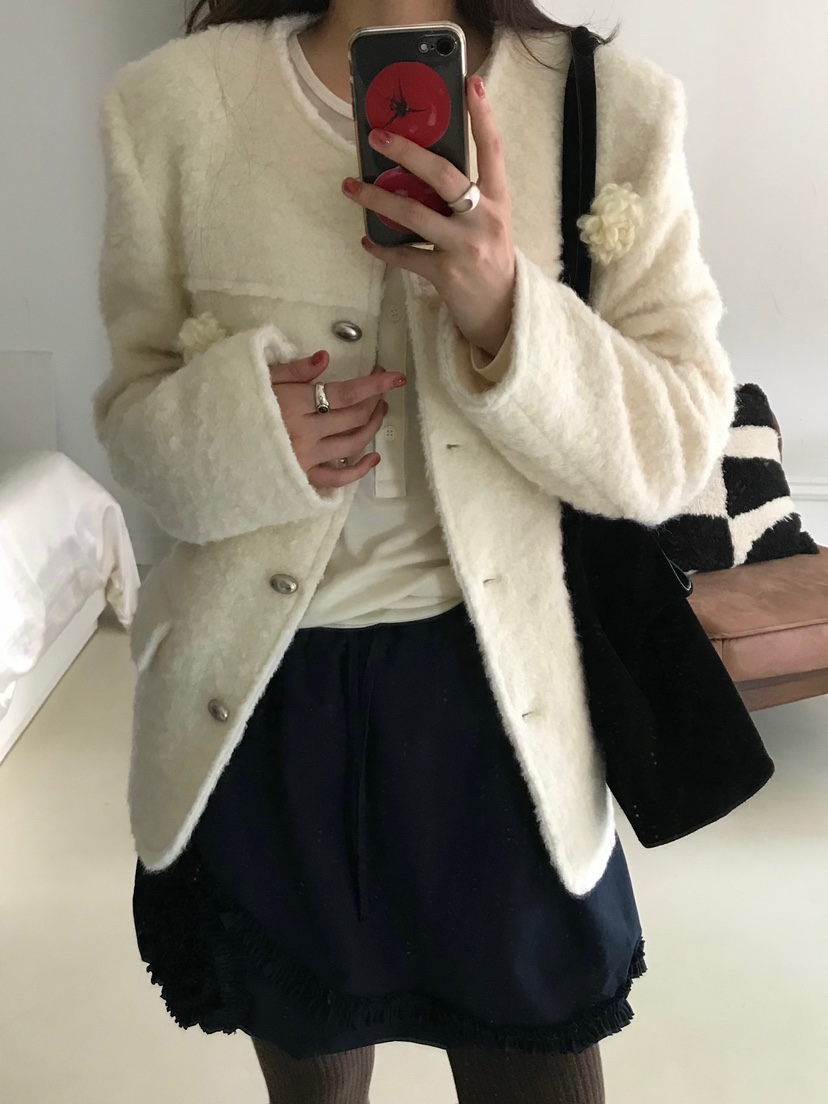 ESCHER東大門㊣代購女士新品時尚熱賣休閑人氣短款大衣花呢ESCHER短款大衣