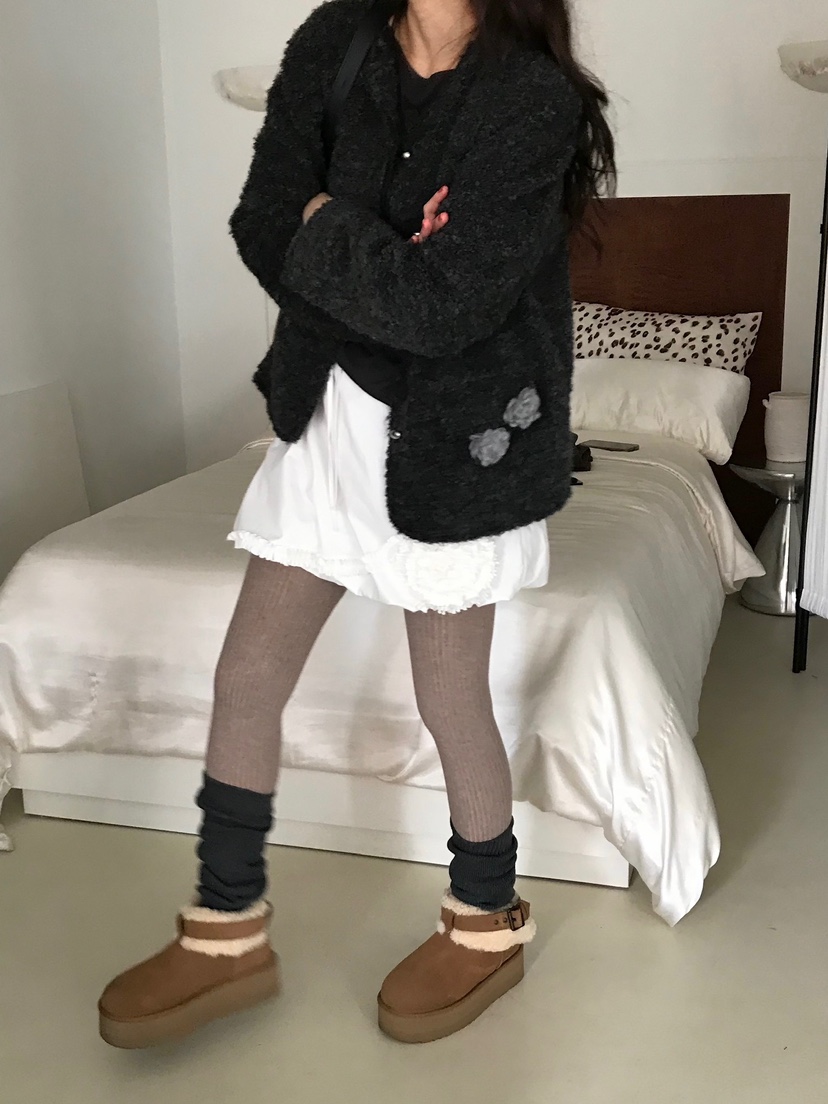 ESCHER東大門㊣代購女士新品時尚熱賣休閑人氣短款大衣花呢ESCHER短款大衣