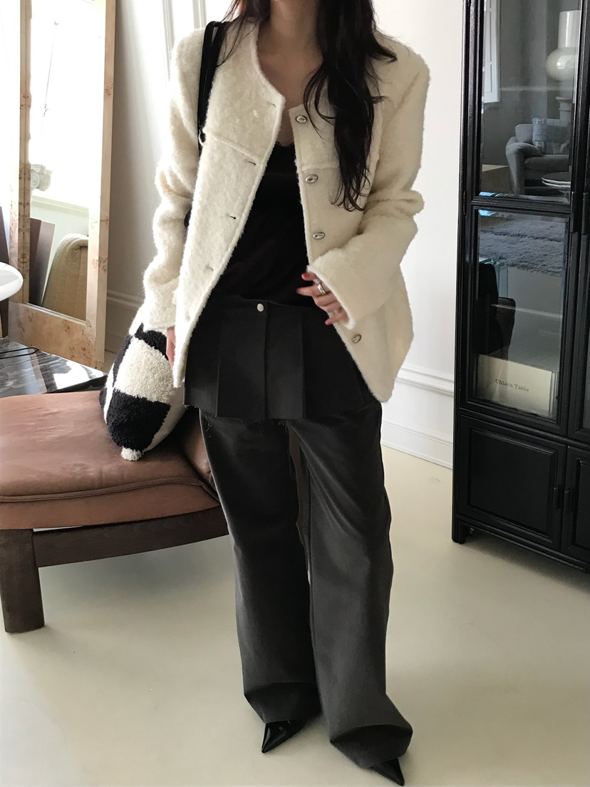 ESCHER東大門㊣代購女士新品時尚熱賣休閑人氣短款大衣花呢ESCHER短款大衣