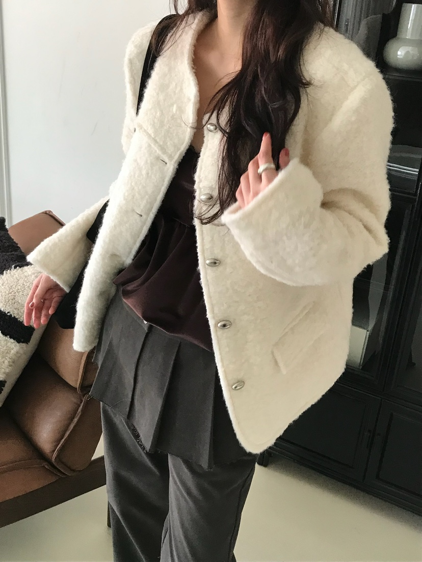 ESCHER東大門㊣代購女士新品時尚熱賣休閑人氣短款大衣花呢ESCHER短款大衣