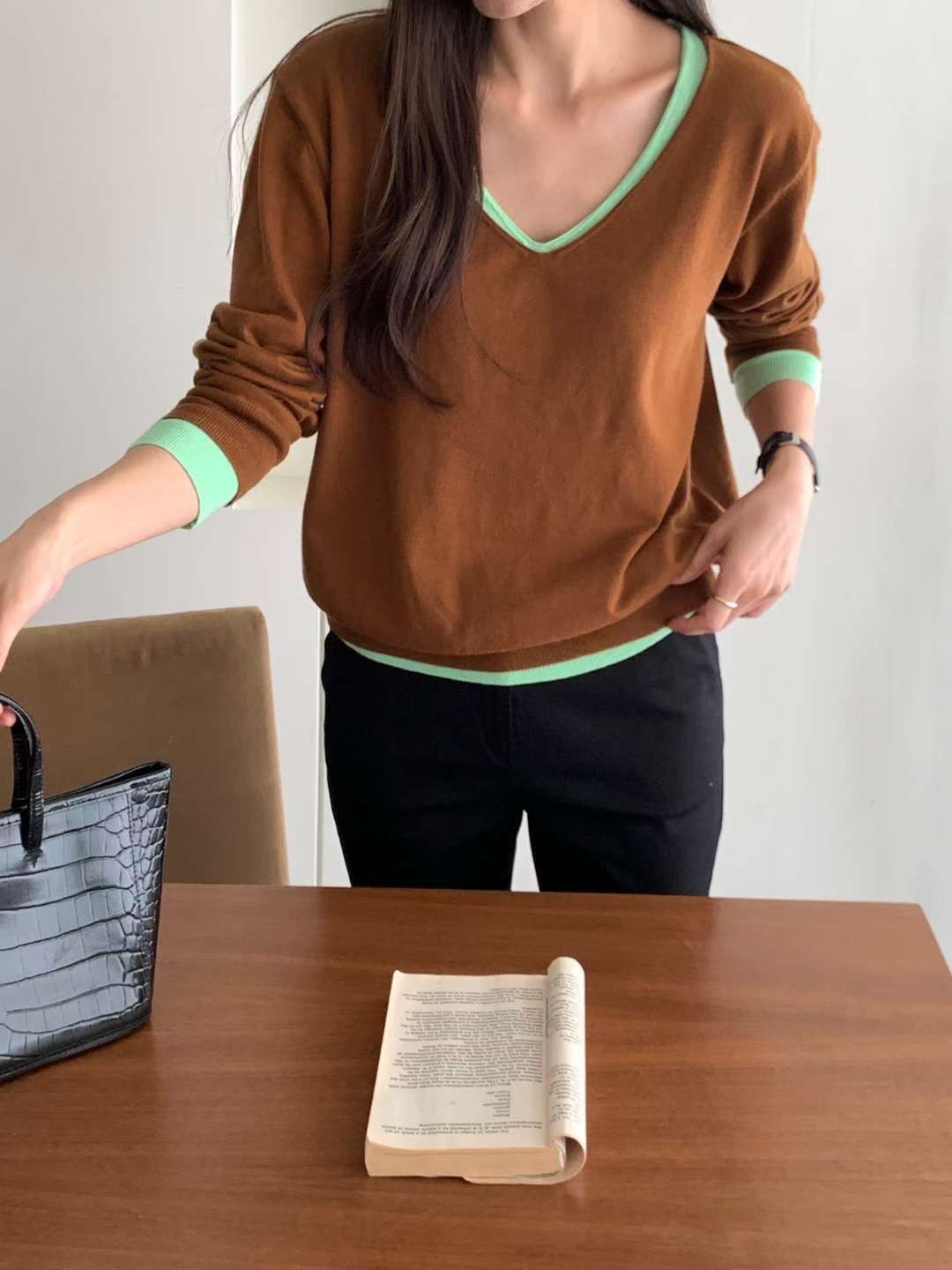 MARLY東大門㊣實拍女裝新品推薦25秋冬時尚熱賣真品職業針織衫MARLY針織衫