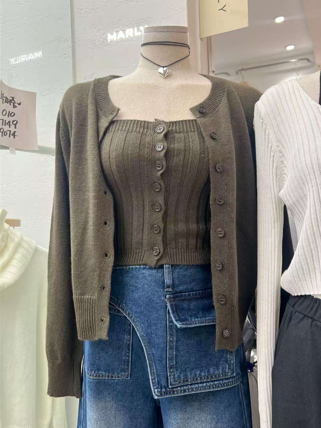 MARLY韓國代購㊣女裝新款人氣休閑推薦職業熱賣時尚真品套裝MARLY套裝圖色3