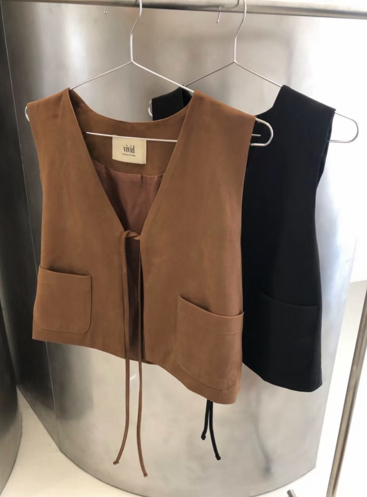 VIVID東大門㊣直郵女士新品推薦職業25秋冬馬甲不含內搭絨面革VIVID馬甲