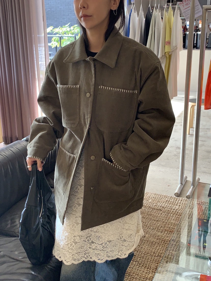 SUNDER MARKET韓國直郵㊣女士新款推薦熱賣夾克燈芯絨刺繡SUNDER MARKET夾克