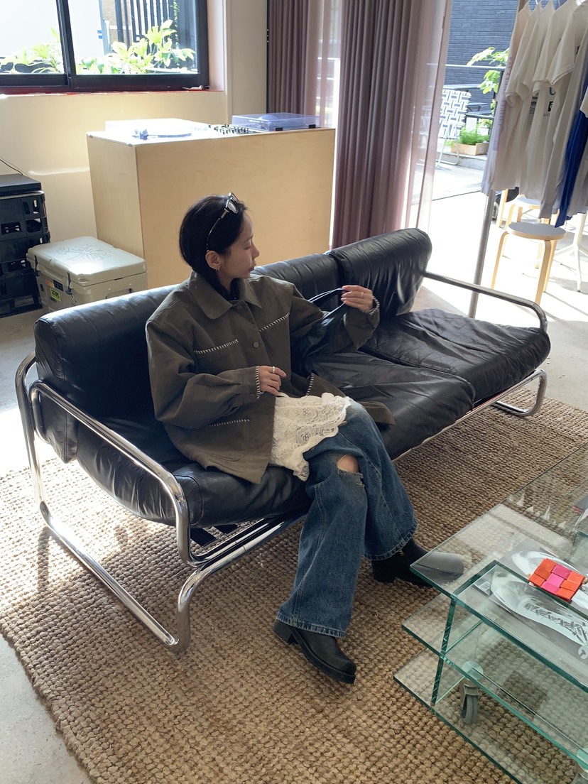 SUNDER MARKET韓國直郵㊣女士新款推薦熱賣夾克燈芯絨刺繡SUNDER MARKET夾克