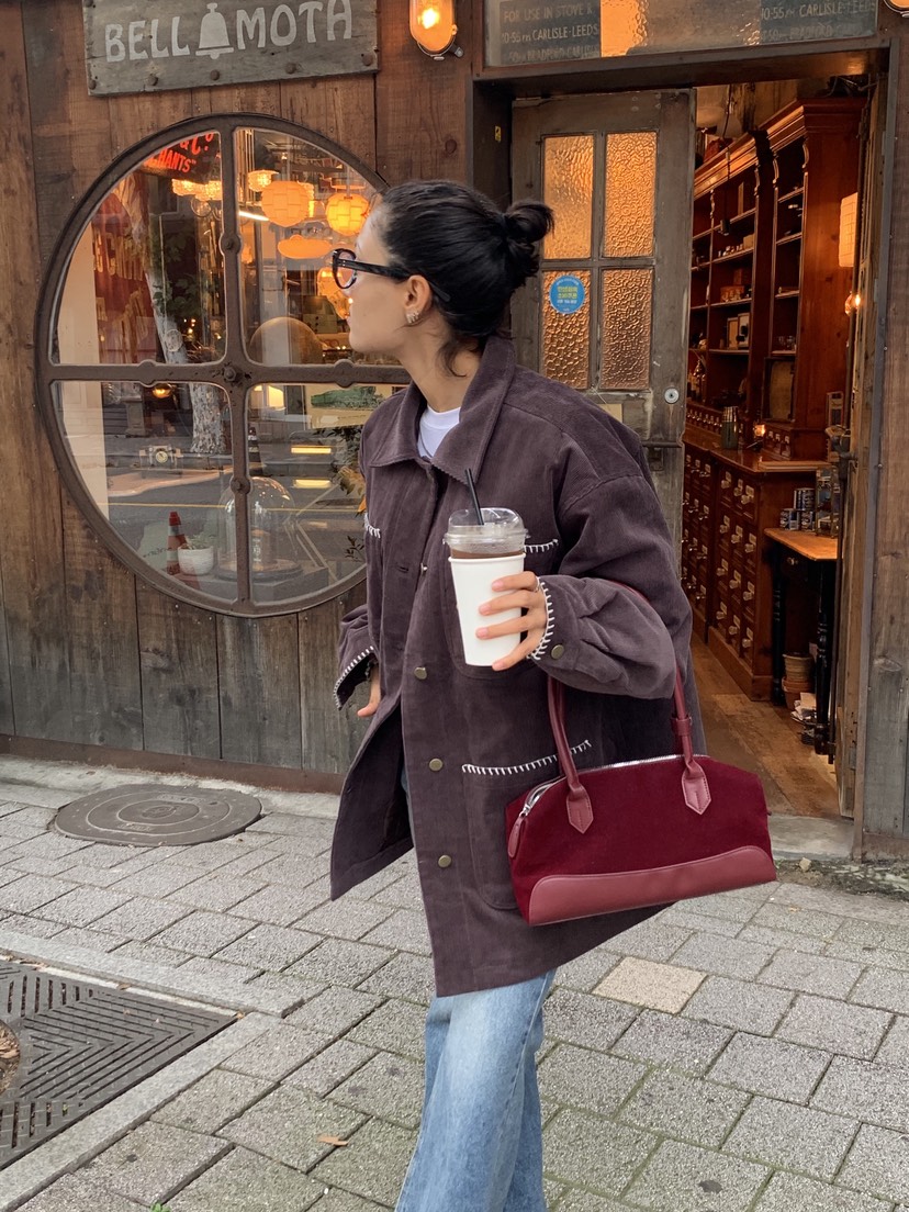 SUNDER MARKET韓國直郵㊣女士新款推薦熱賣夾克燈芯絨刺繡SUNDER MARKET夾克
