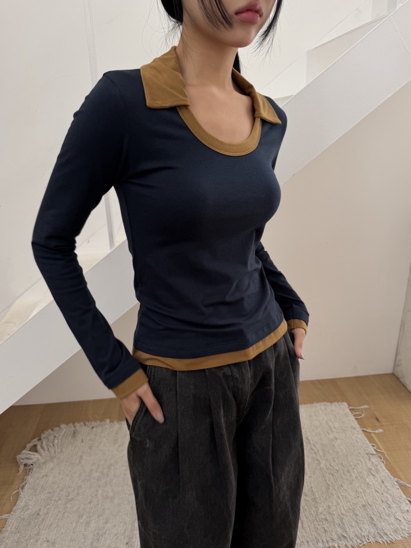 SUNDER MARKET韓國代購㊣女裝新品人氣推薦熱賣職業長袖T恤SUNDER MARKET長袖T恤