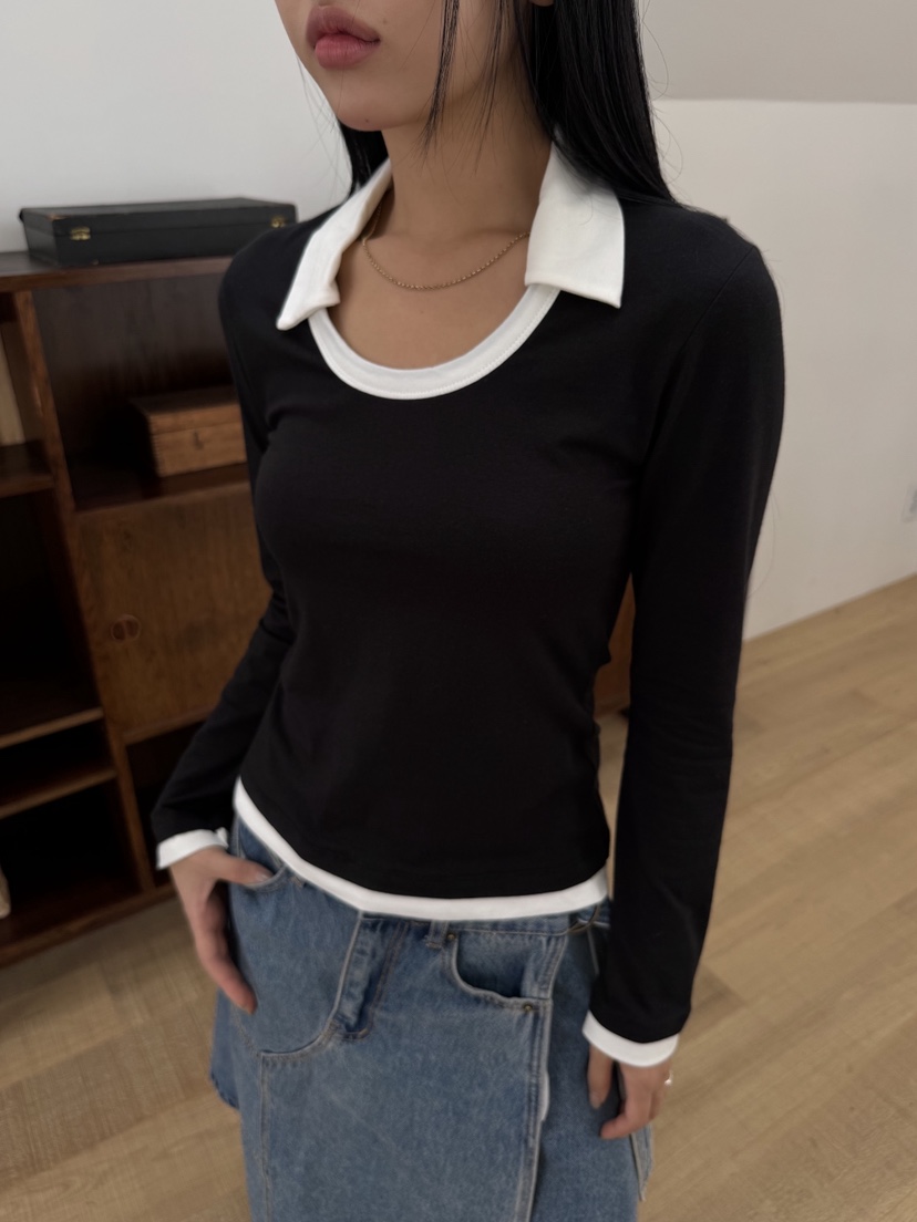 SUNDER MARKET韓國代購㊣女裝新品人氣推薦熱賣職業長袖T恤SUNDER MARKET長袖T恤
