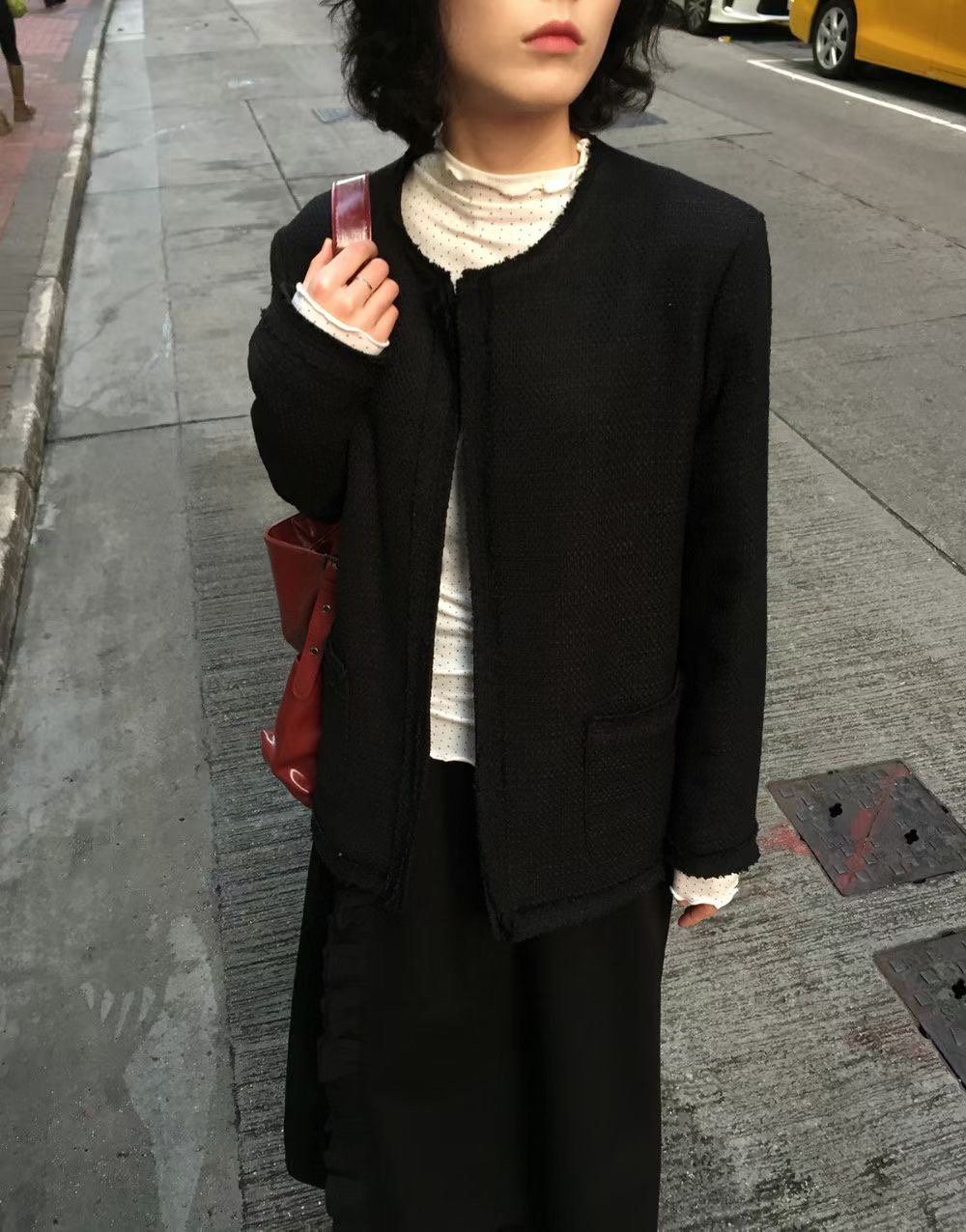 VIVID東大門㊣直郵女士新品職業時尚25秋冬休閑推薦夾克粗花呢VIVID夾克