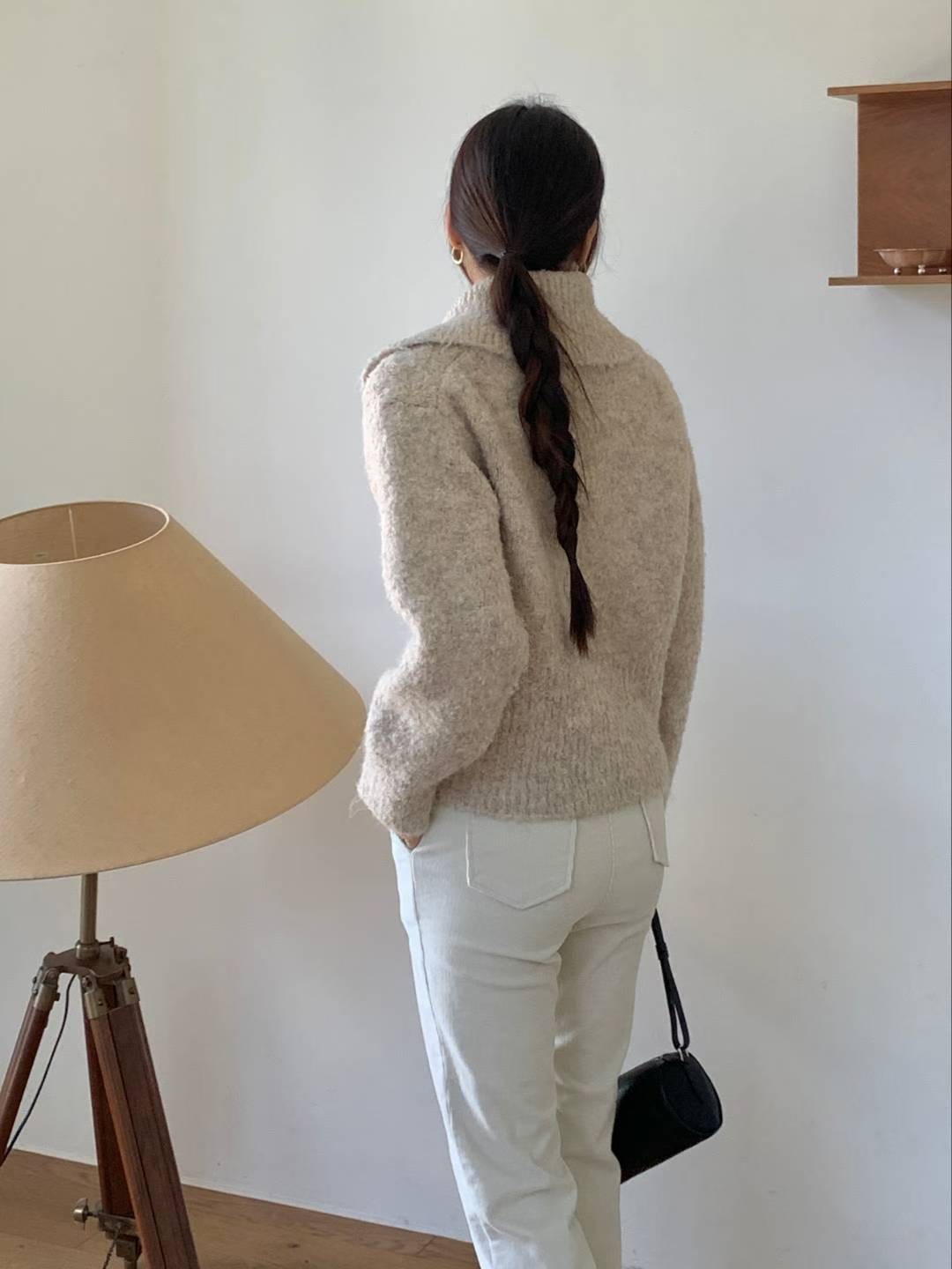 MARLY東大門㊣實拍女裝新品真品人氣時尚25秋冬熱賣針織衫拉鏈MARLY針織衫