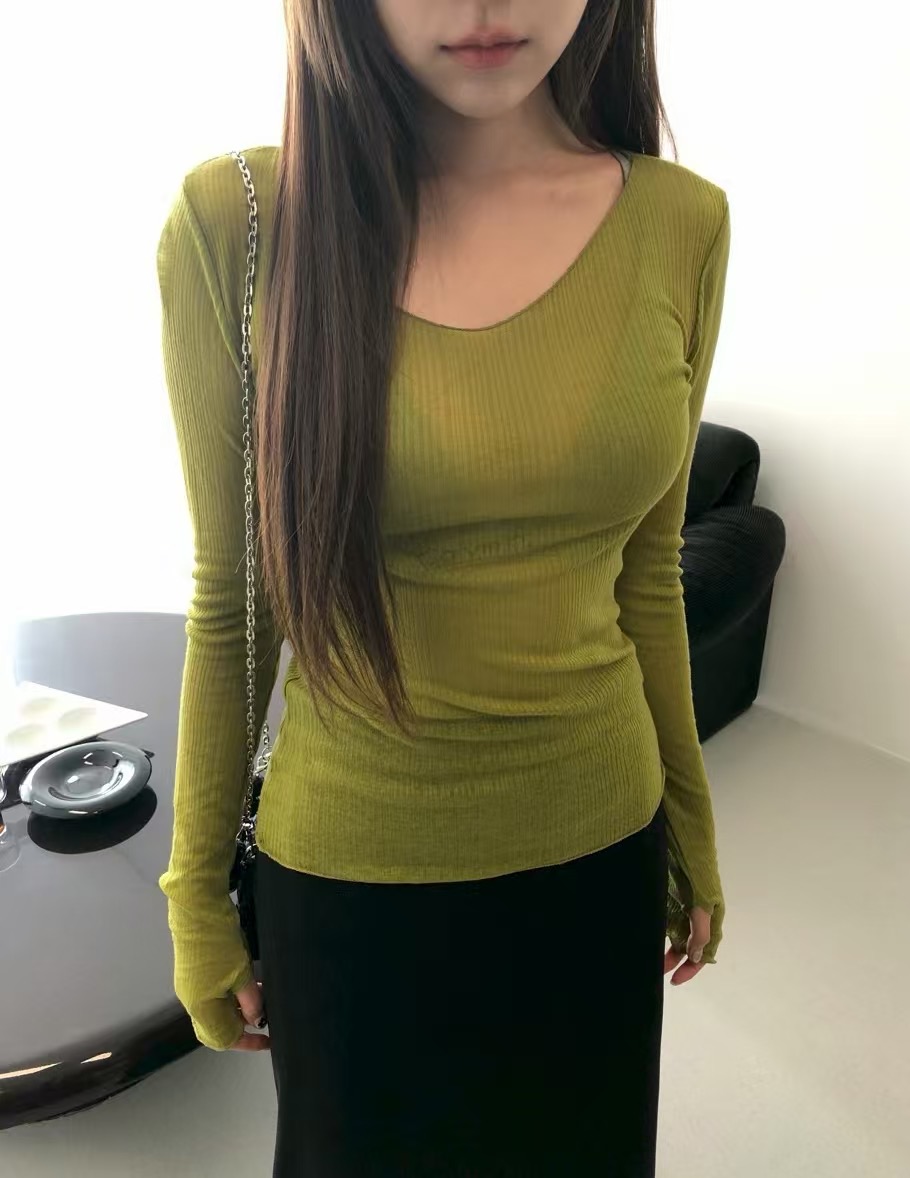 VIVID東大門㊣直郵女士新品熱賣職業人氣25秋冬時尚長袖T恤VIVID長袖T恤