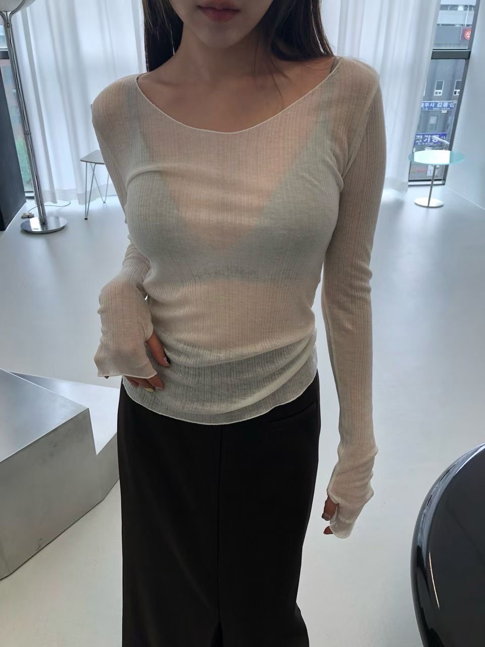 VIVID東大門㊣直郵女士新品熱賣職業人氣25秋冬時尚長袖T恤VIVID長袖T恤圖色2