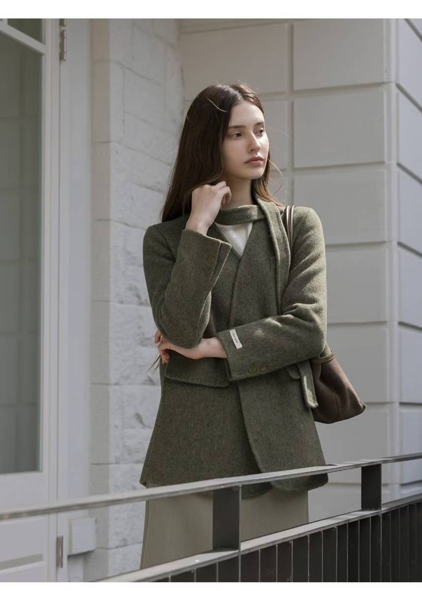MARLY韓國代購㊣女士新品時尚人氣推薦休閑熱賣職業短款大衣MARLY短款大衣圖色2