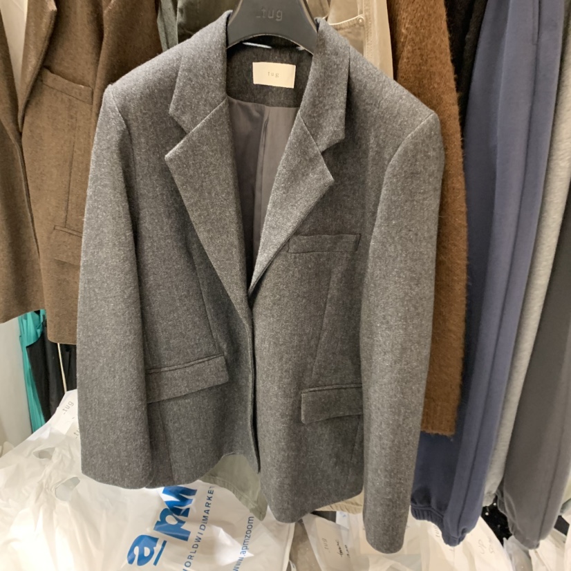 TUG東大門㊣實拍女裝新品熱賣職業休閑人氣25秋冬時尚夾克羊毛TUG夾克圖色2