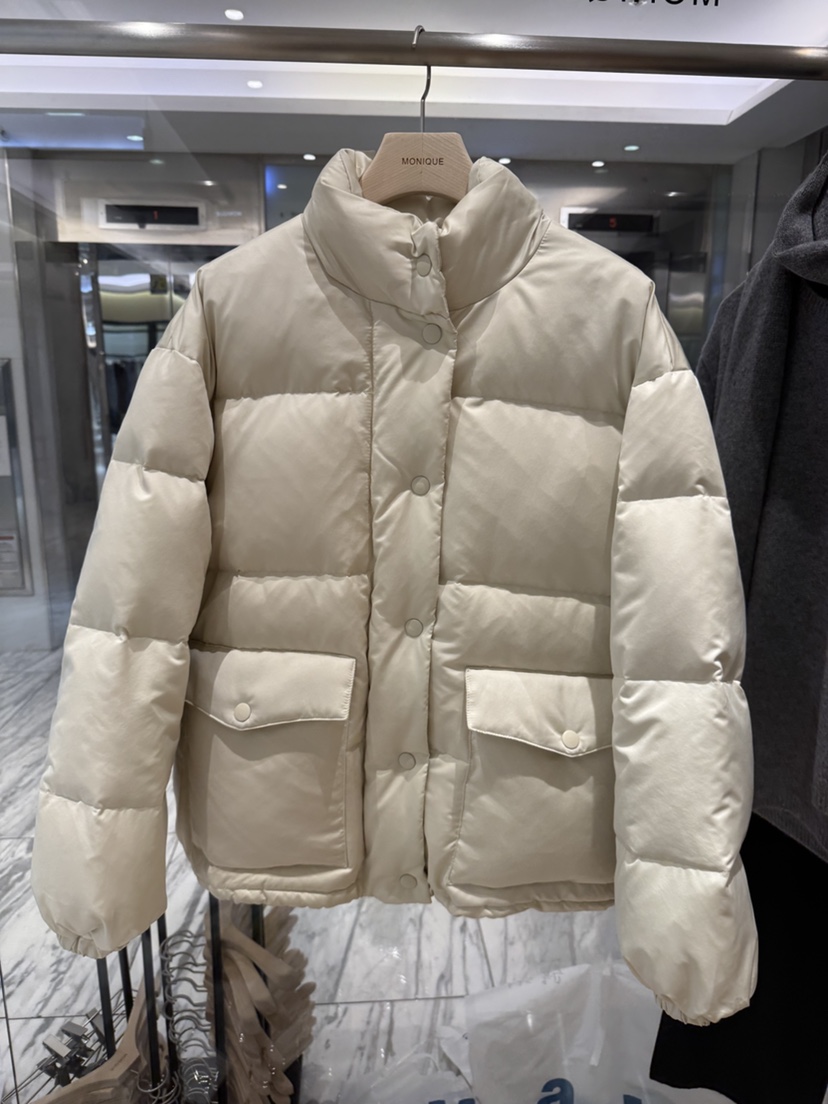 MONIQUE東大門㊣代購女裝新品25秋冬真品短款羽絨服口袋鴨絨MONIQUE短款羽絨服