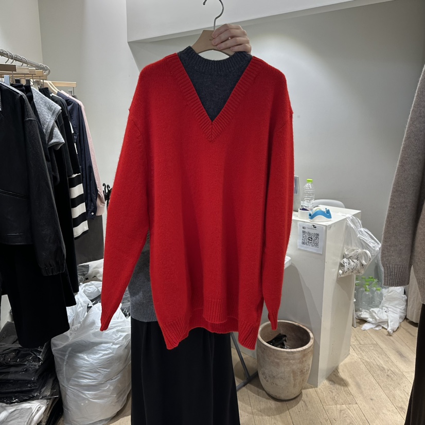 MARANT韓國直郵㊣女裝新款真品熱賣推薦25秋冬時尚針織衫V領MARANT針織衫圖色2
