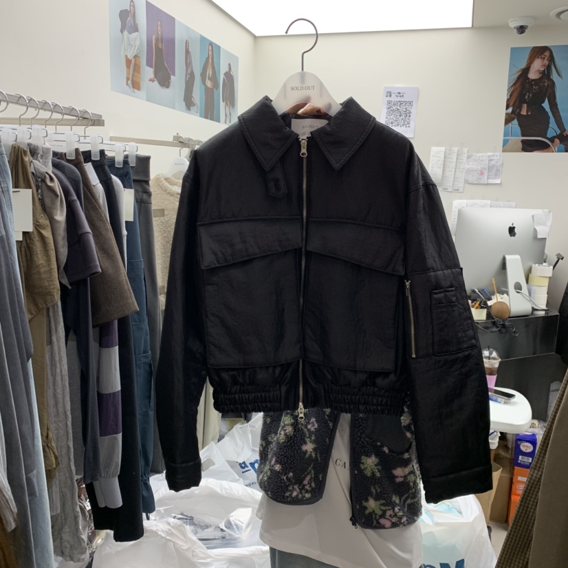 SOLD OUT韓國直郵㊣女士新款推薦25秋冬休閑人氣夾克涂層短款SOLD OUT夾克圖色2