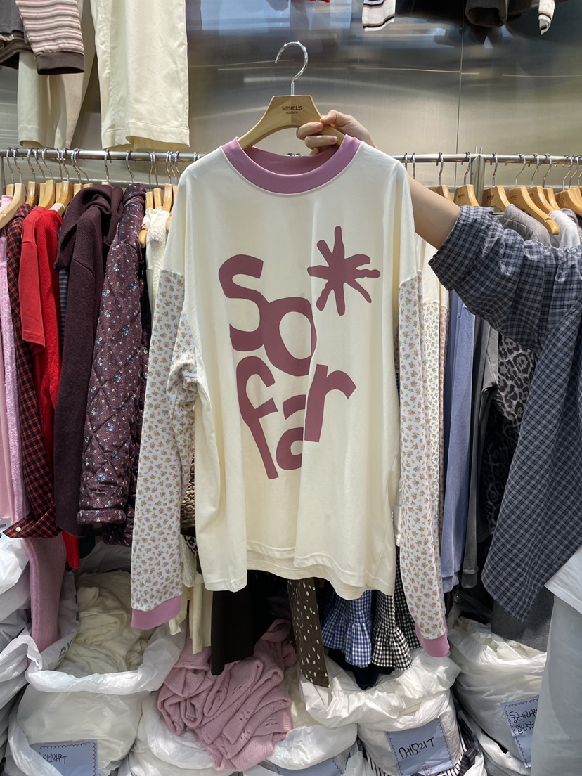 MENDL S韓國直郵㊣女裝新品熱賣真品休閑25秋冬時尚長袖T恤MENDL S長袖T恤圖色2