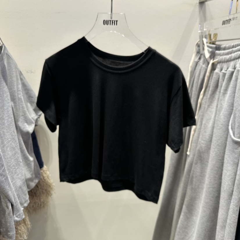 OUTFIT韓國直郵㊣女士新品25秋冬真品休閑推薦人氣時尚職業T恤OUTFITT恤圖色5黑色