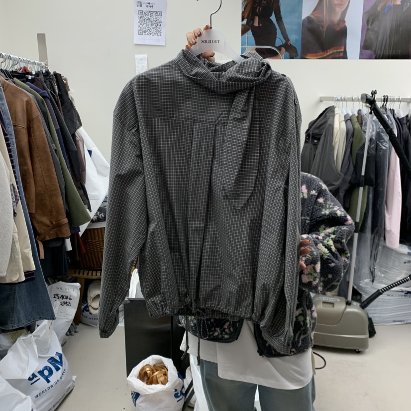 SOLD OUT東大門㊣實拍女士新款真品25秋冬人氣襯衫蕾絲衫格紋SOLD OUT襯衫/蕾絲衫圖色2