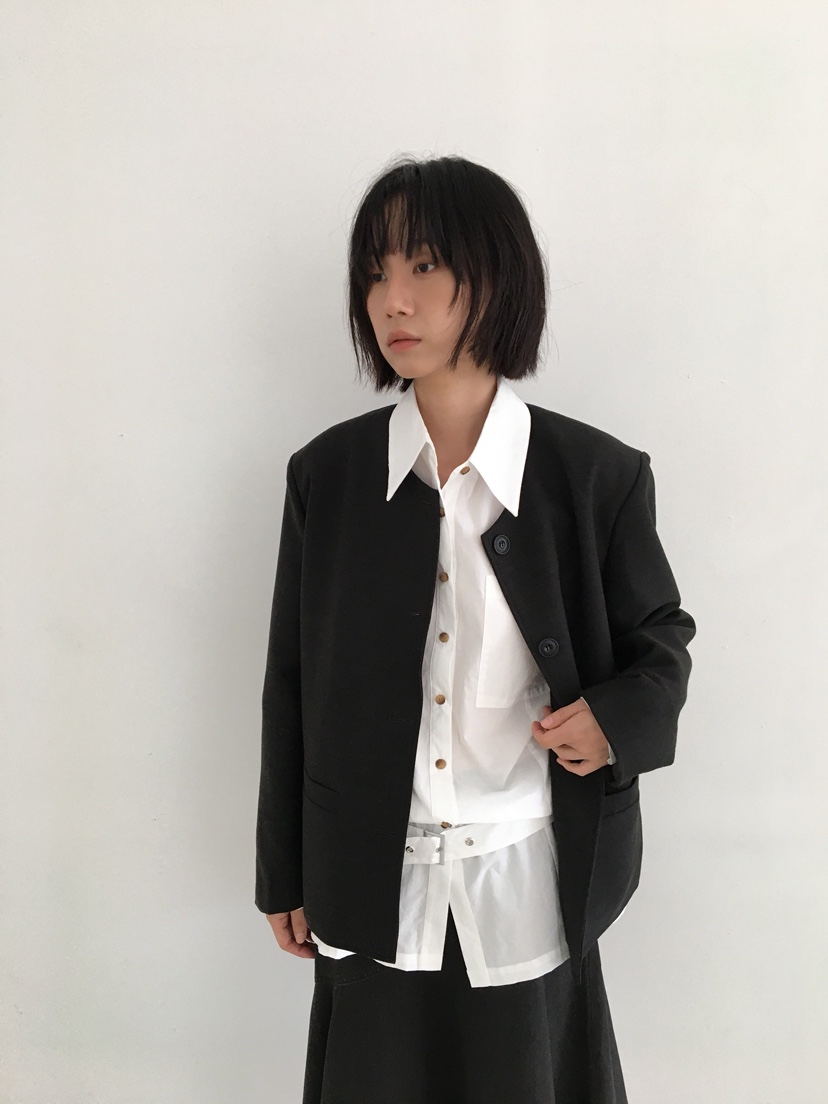 CCW東大門㊣直郵女士新款休閑真品人氣時尚襯衫蕾絲衫含腰帶CCW--NYUNYU襯衫/蕾絲衫