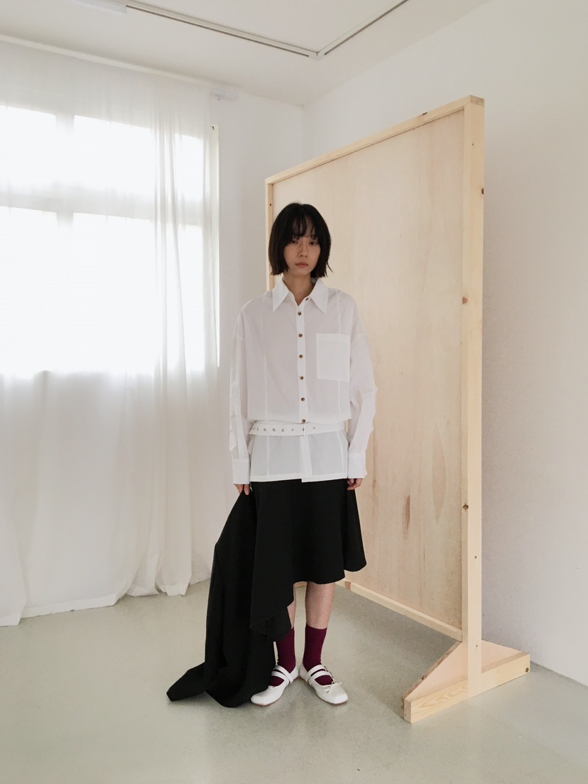 CCW東大門㊣直郵女士新款休閑真品人氣時尚襯衫蕾絲衫含腰帶CCW--NYUNYU襯衫/蕾絲衫