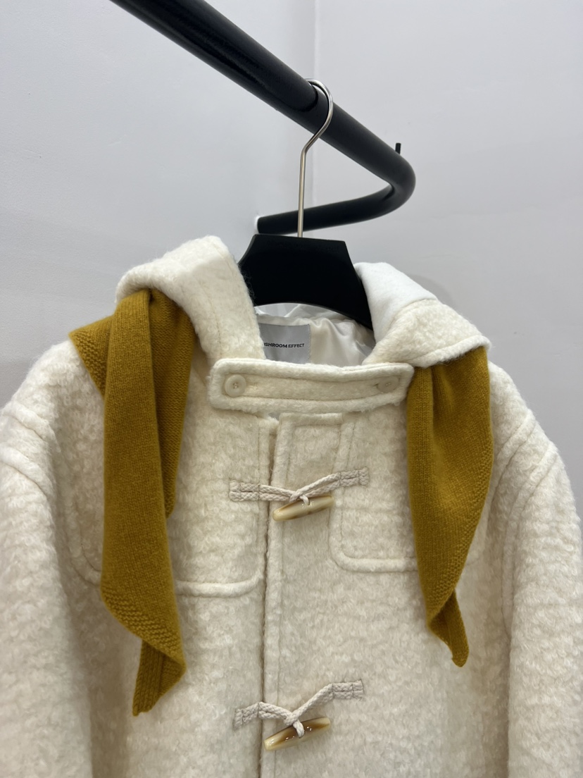 MUSHROOM EFFECT東大門㊣實拍女裝新品25秋冬中長款大衣不含圍巾MUSHROOM EFFECT中長款大衣