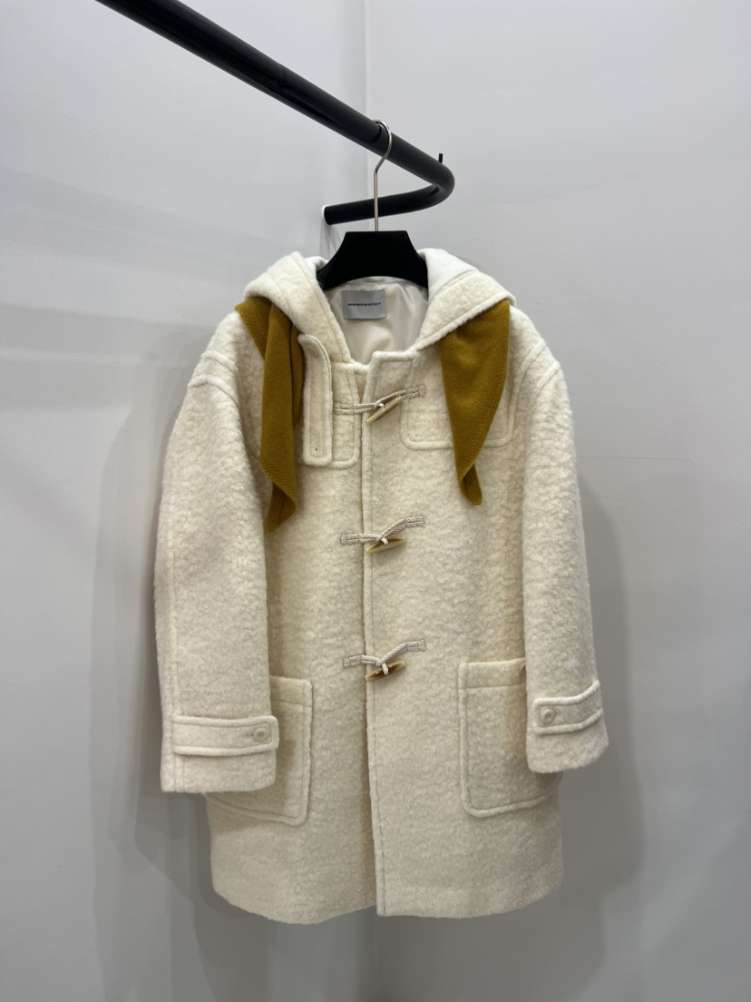MUSHROOM EFFECT東大門㊣實拍女裝新品25秋冬中長款大衣不含圍巾MUSHROOM EFFECT中長款大衣