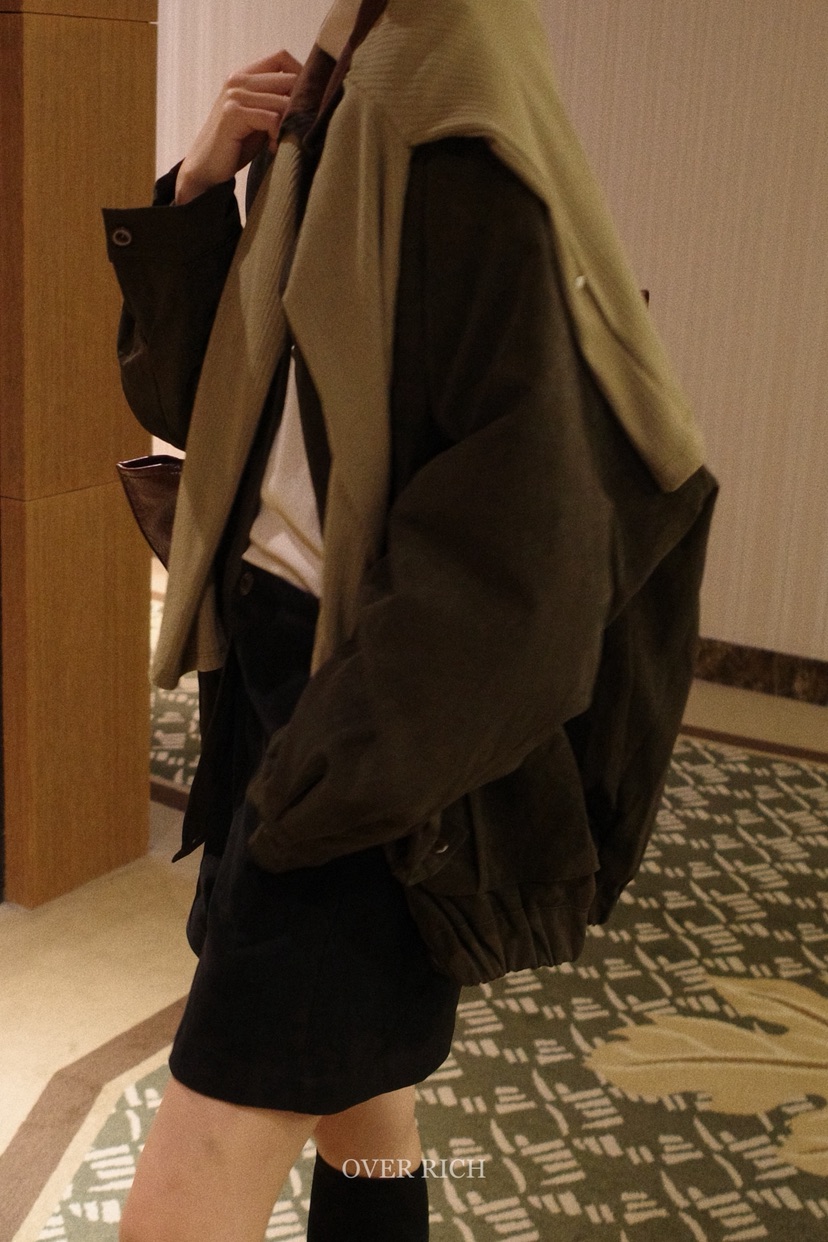 OVER RICH東大門㊣實拍女裝新品熱賣真品時尚25秋冬推薦夾克OVER RICH夾克