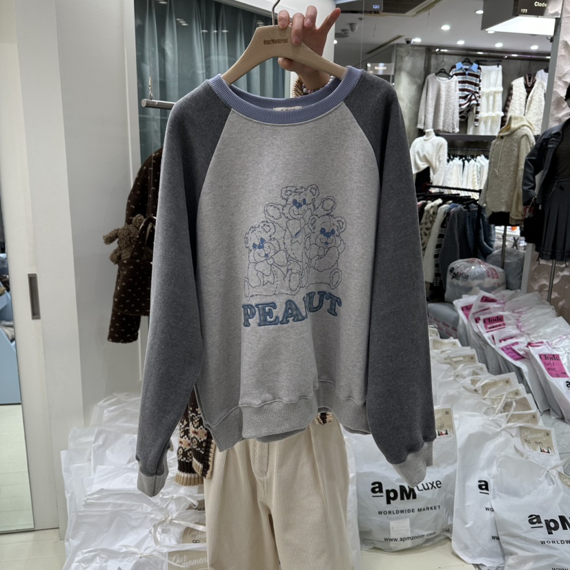 OURMOMENT東大門㊣代購女士新品休閑真品時尚25秋冬衛衣加絨OURMOMENT衛衣圖色2