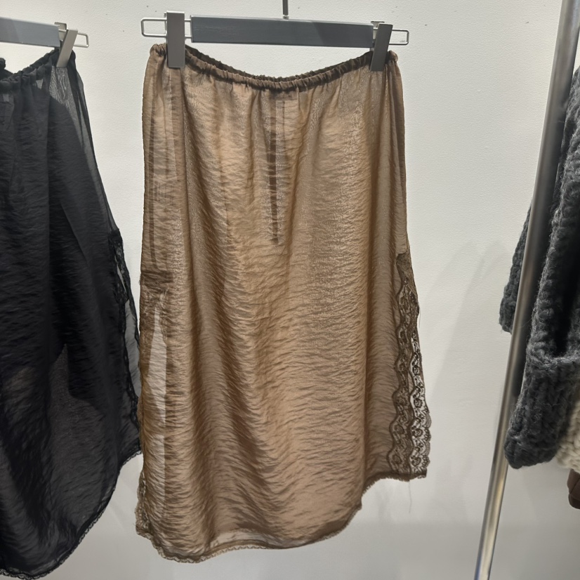 TARABY MOTION韓國直郵㊣女士新品休閑職業25秋冬長裙透視TARABY MOTION長裙