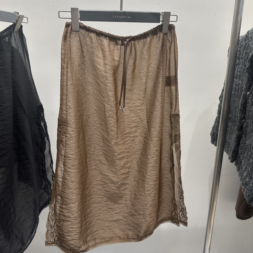 TARABY MOTION韓國直郵㊣女士新品休閑職業25秋冬長裙透視TARABY MOTION長裙圖色1