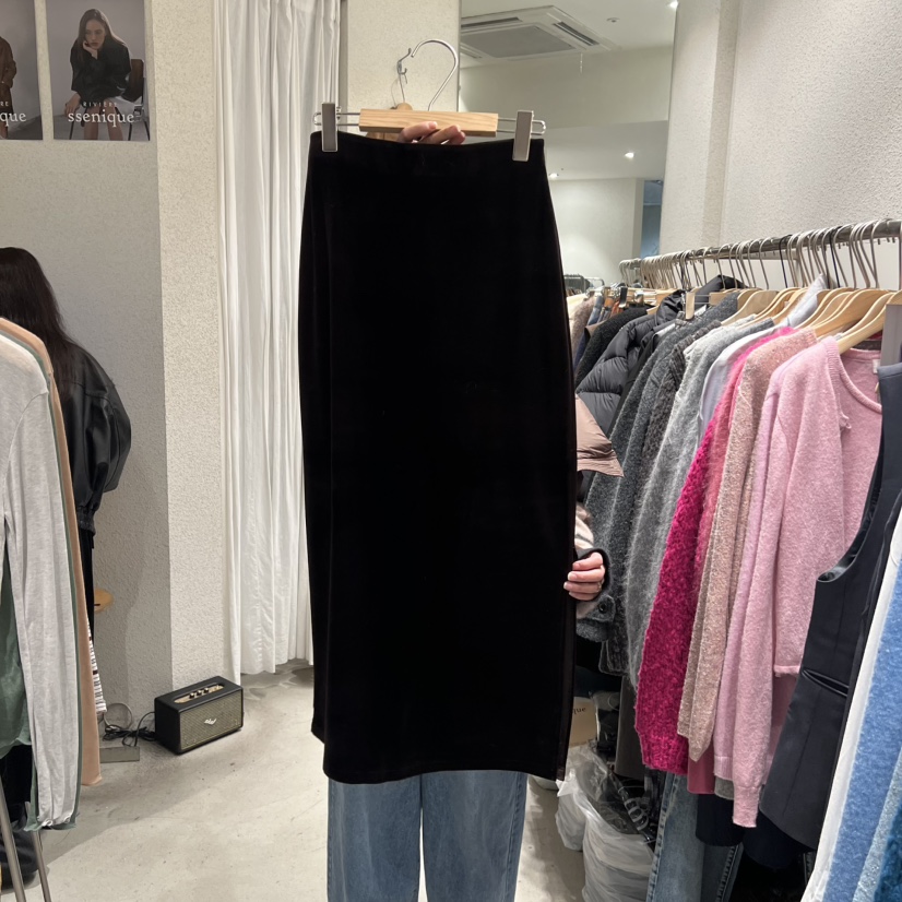 SSEMIENNE東大門㊣直郵女裝新品真品推薦休閑時尚人氣長裙絨SSENIQUE長裙