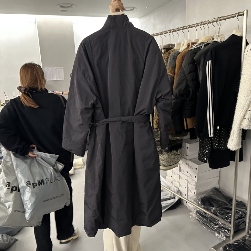 DOUBLE STANDARD/LE SMOKING/MAISONSTAFF韓國代購㊣女裝新款時尚長款羽絨服含腰帶填充鵝絨MAISONSTAFF長款羽絨服