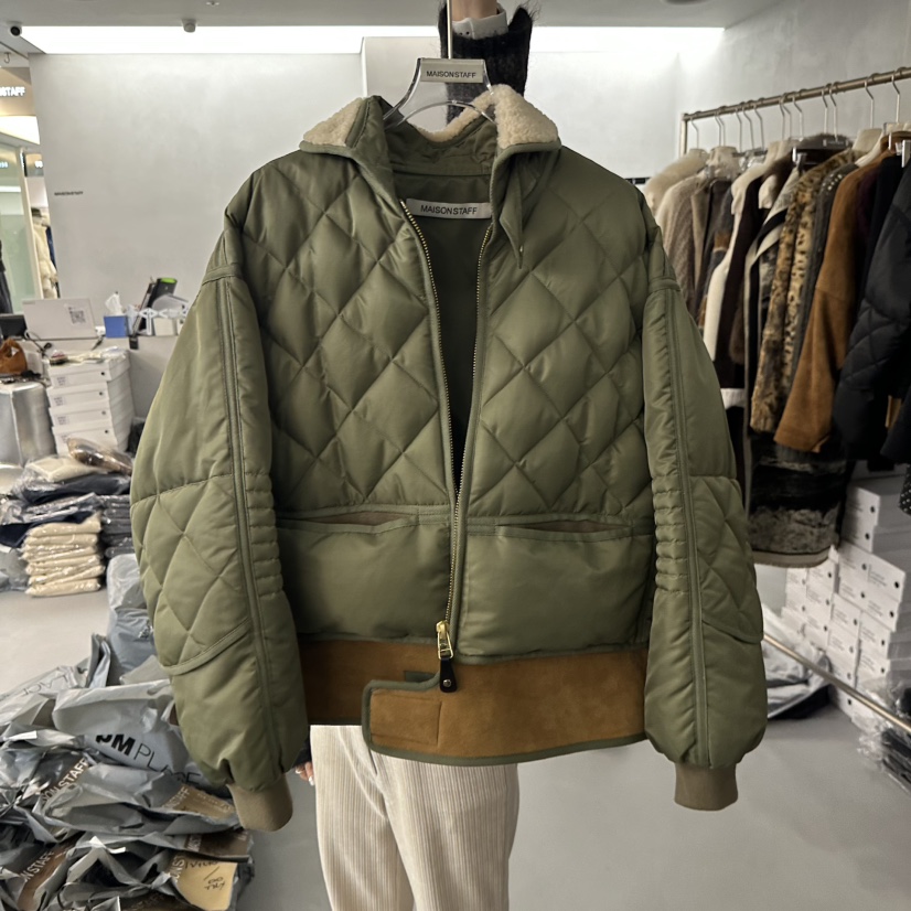 DOUBLE STANDARD/LE SMOKING/MAISONSTAFF東大門㊣代購女裝新款職業短款棉服MAISONSTAFF短款棉服