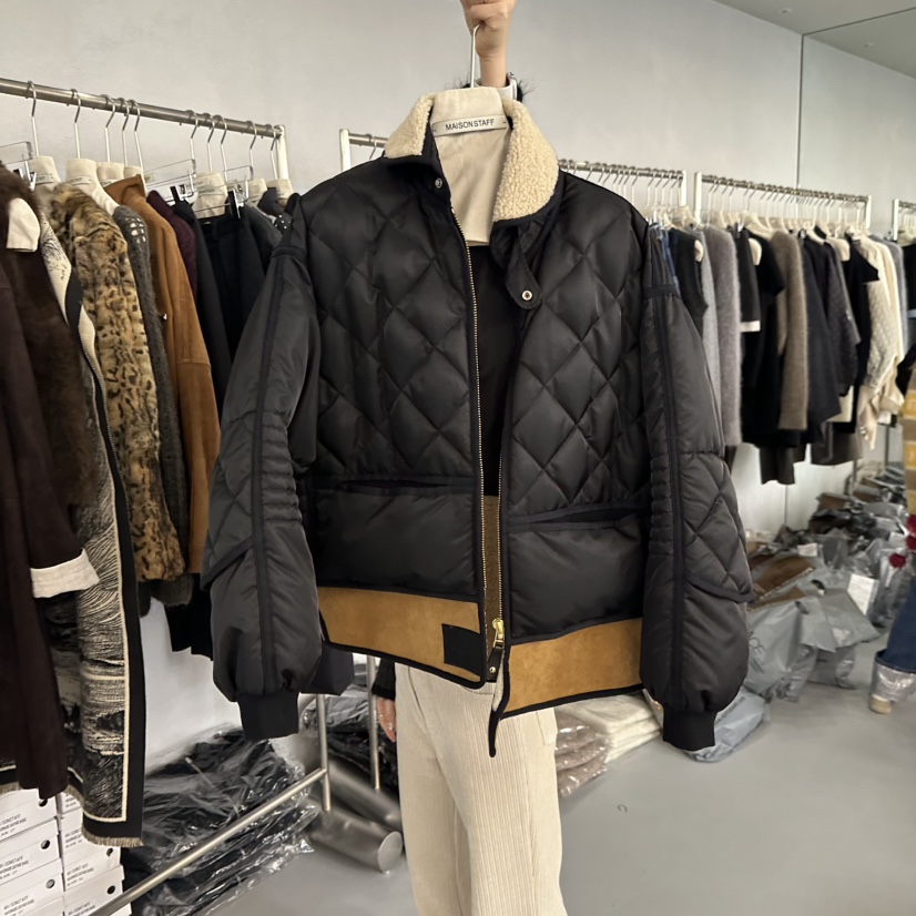 DOUBLE STANDARD/LE SMOKING/MAISONSTAFF東大門㊣代購女裝新款職業短款棉服MAISONSTAFF短款棉服圖色2