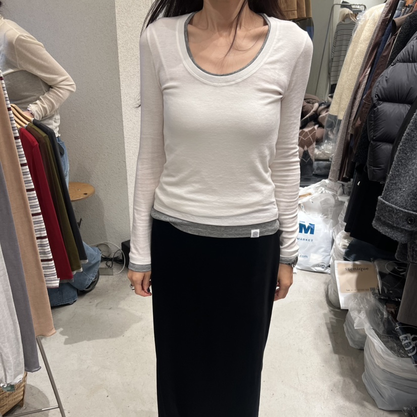SSEMIENNE韓國代購㊣女裝新品真品時尚熱賣推薦長袖T恤羊絨SSENIQUE長袖T恤圖色2