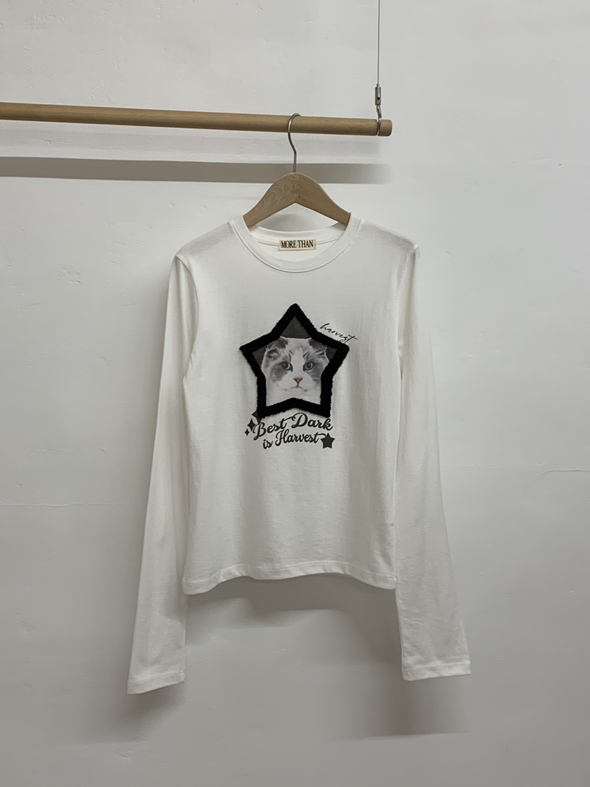 MORE THAN-P韓國直郵㊣女裝新品推薦25秋冬休閑真品長袖T恤MORE THAN長袖T恤