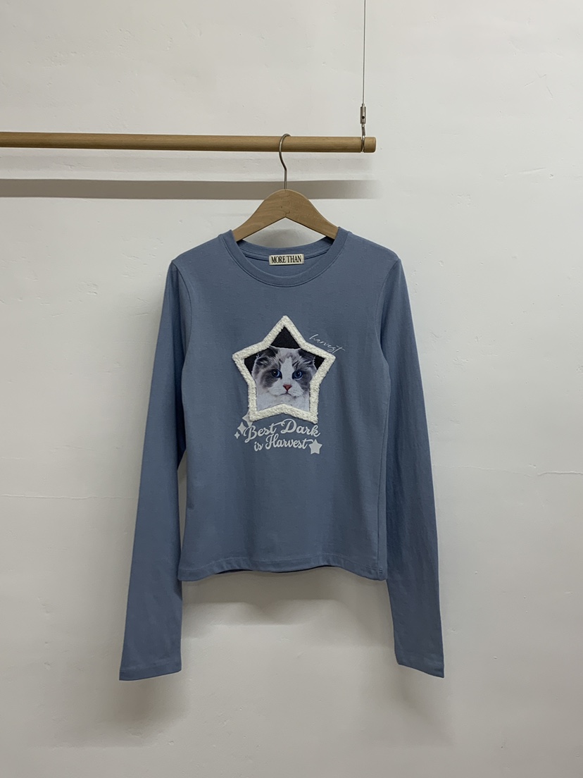 MORE THAN-P韓國直郵㊣女裝新品推薦25秋冬休閑真品長袖T恤MORE THAN長袖T恤圖色2