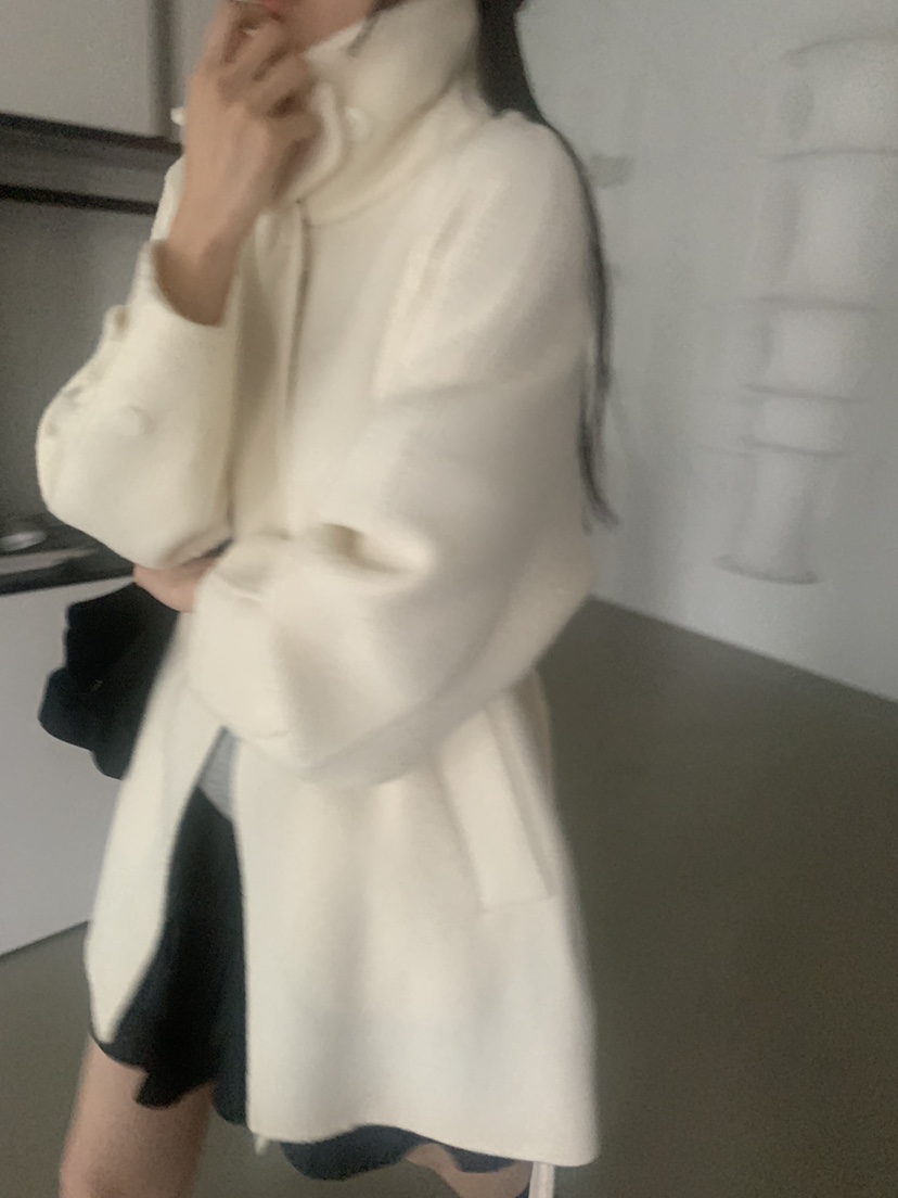TRUE東大門㊣代購女士新款熱賣時尚職業人氣短款大衣含腰帶TRUE短款大衣