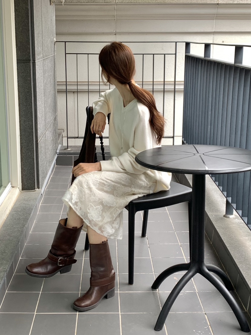 SOFTNESS東大門㊣實拍女裝新品人氣25秋冬半身裙中短裙蕾絲Softness/Cosmic半身裙/中短裙