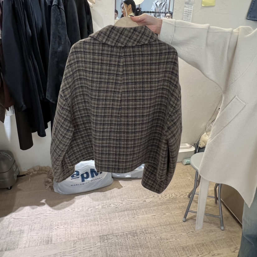 W AND J東大門㊣實拍女裝新品熱賣休閑真品25秋冬短款大衣W AND J短款大衣