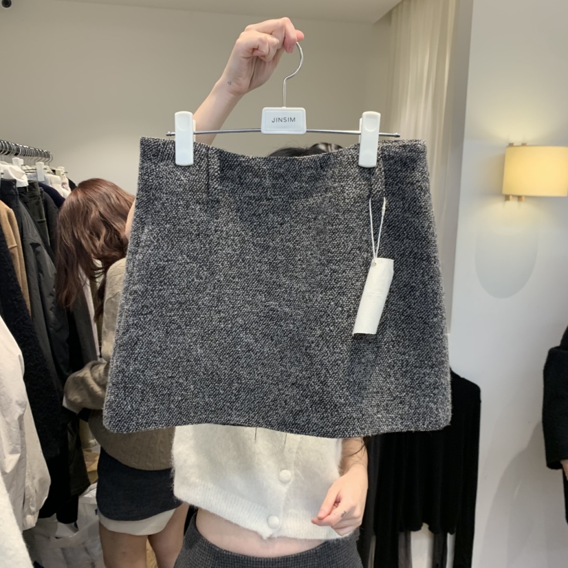 JINSIM東大門㊣實拍女裝新品25秋冬推薦熱賣時尚真品短裙羊毛JINSIM短裙圖色1