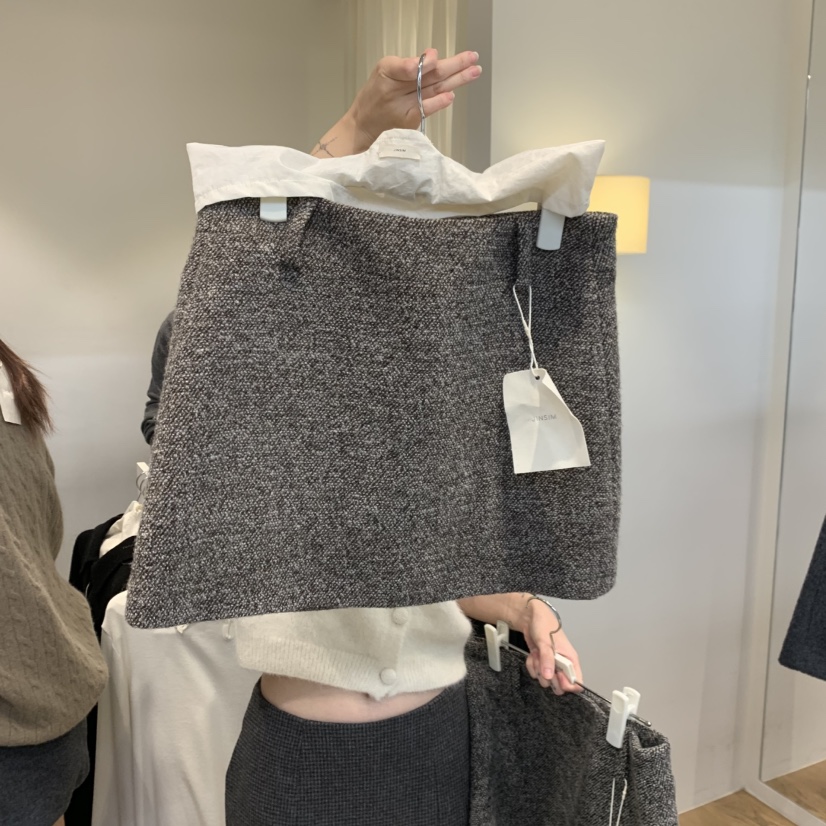 JINSIM東大門㊣實拍女裝新品25秋冬推薦熱賣時尚真品短裙羊毛JINSIM短裙圖色2