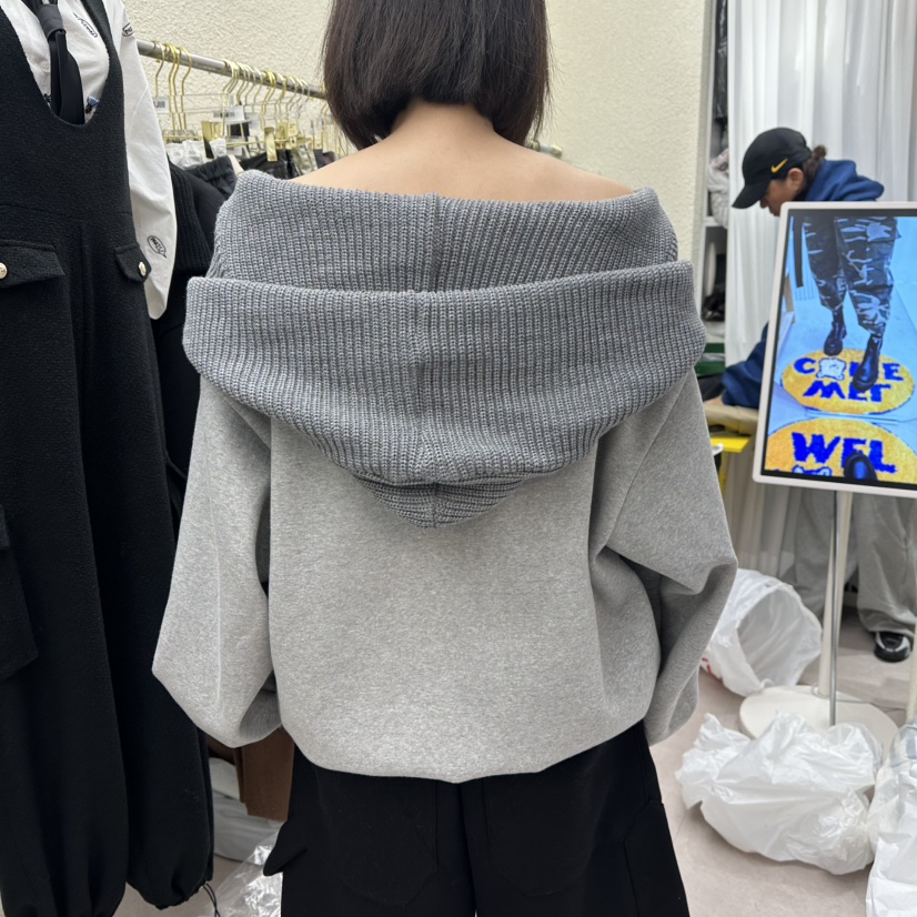DRAWING韓國直郵㊣女裝新品職業推薦25秋冬休閑人氣衛衣連帽DRAWING衛衣