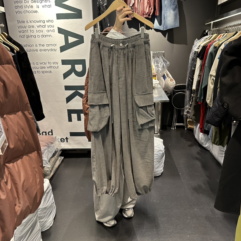 EL BOSQUE韓國直郵㊣女士新品人氣休閑25秋冬休閑褲燈芯絨EL BOSQUE休閑褲圖色3