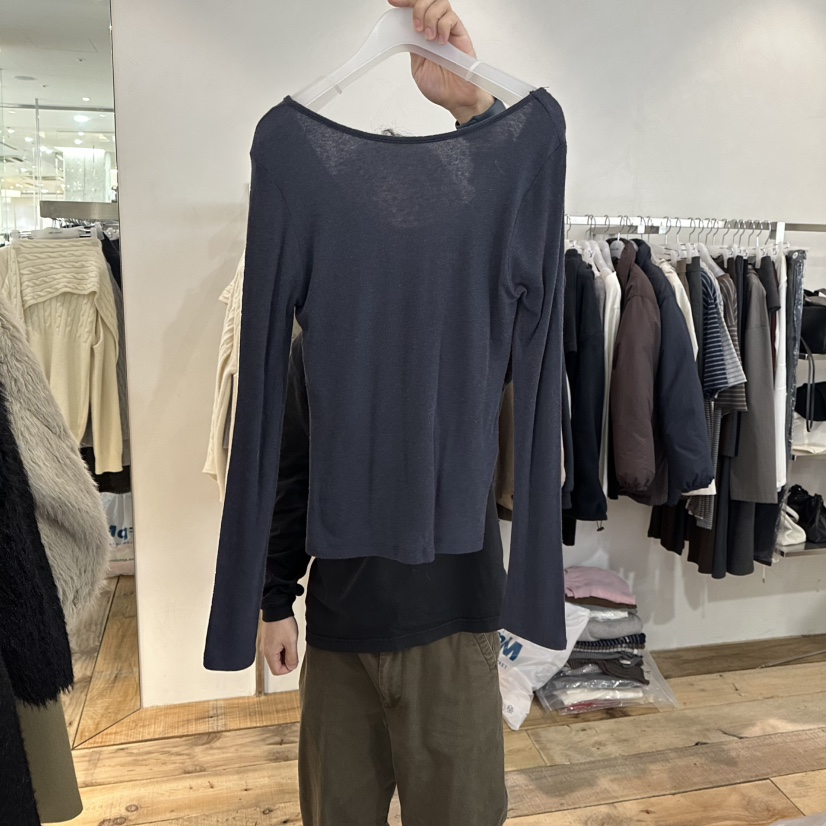 CREAM VILLA韓國直郵㊣女士新品時尚長袖T恤兩面穿CREAMVILLA長袖T恤